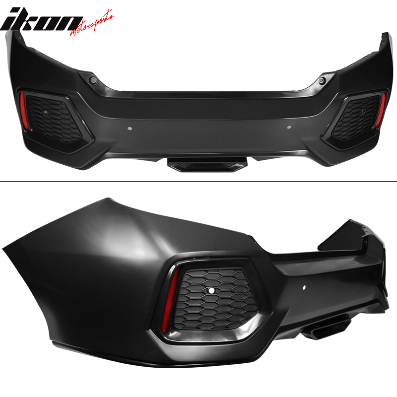 2016-2021 Honda Civic Sedan SI Style Unpainted Rear Bumper PP + ABS