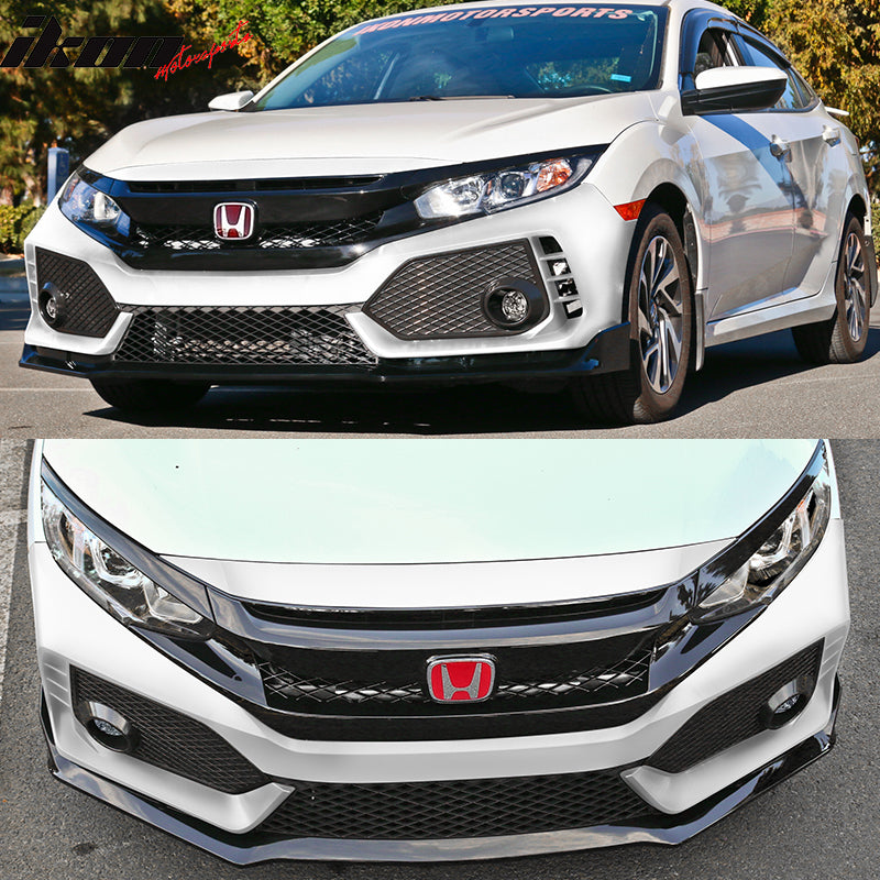 2016-2021 Honda Civic 10th-Gen Type-R Style Front Bumper Conversion