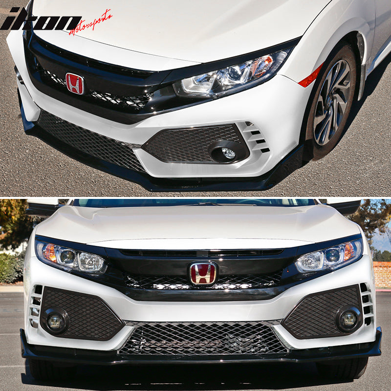2016-2021 Honda Civic 10th-Gen Type-R Style Front Bumper Conversion