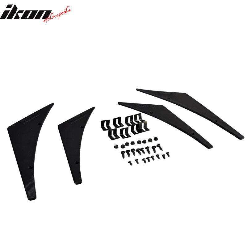 Universal GMC 4 PCS Front Bumper Lip Splitter Fin Spoiler Canard