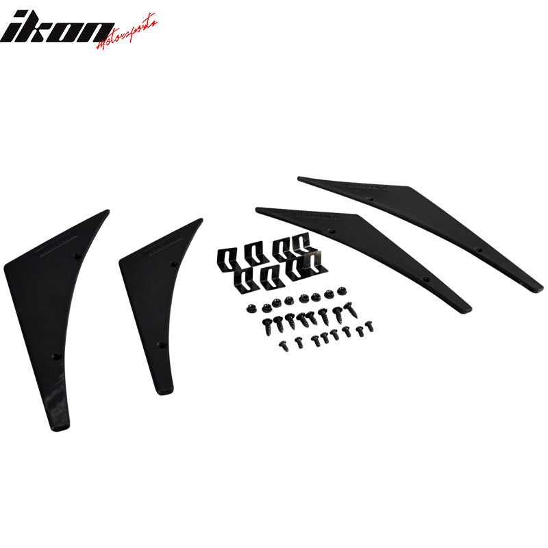 Universal Front Bumper Lip Fins Spoiler Canards Valence Chin 4 PC