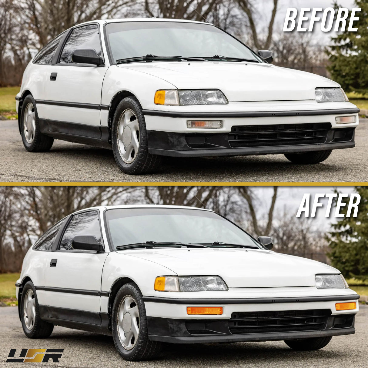 1990-1991 Honda Crx Depo Crystal 脢Amber Bumper Lights