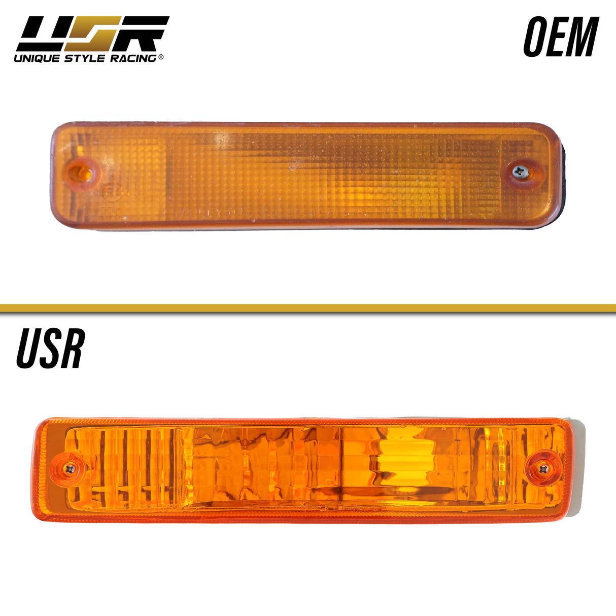 1990-1991 Honda Crx Depo Crystal 脢Amber Bumper Lights