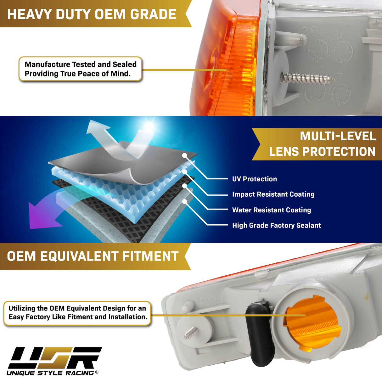 1990-1991 Honda Crx Depo Crystal 脢Amber Bumper Lights