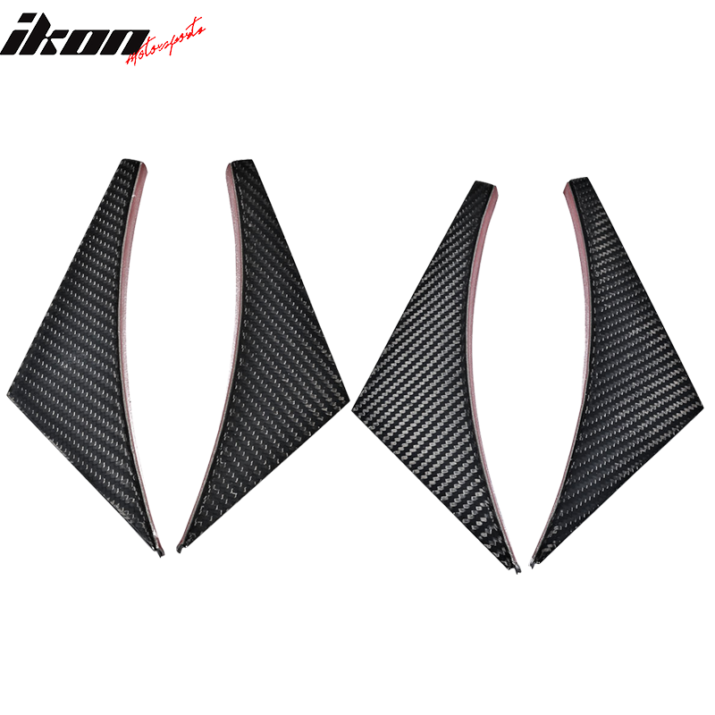 Universal Fit 4PCS V2 Front Bumper Lip Canard Splitter Carbon Fiber