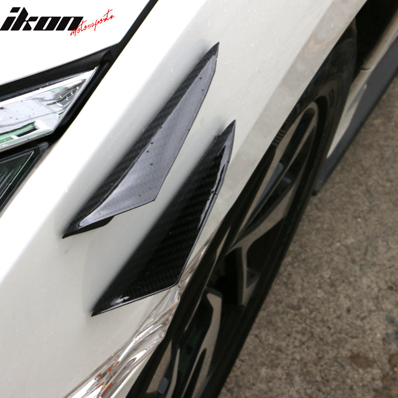 Universal V3 Style Front Bumper Lip Canards Splitters Fin 4Pc CF