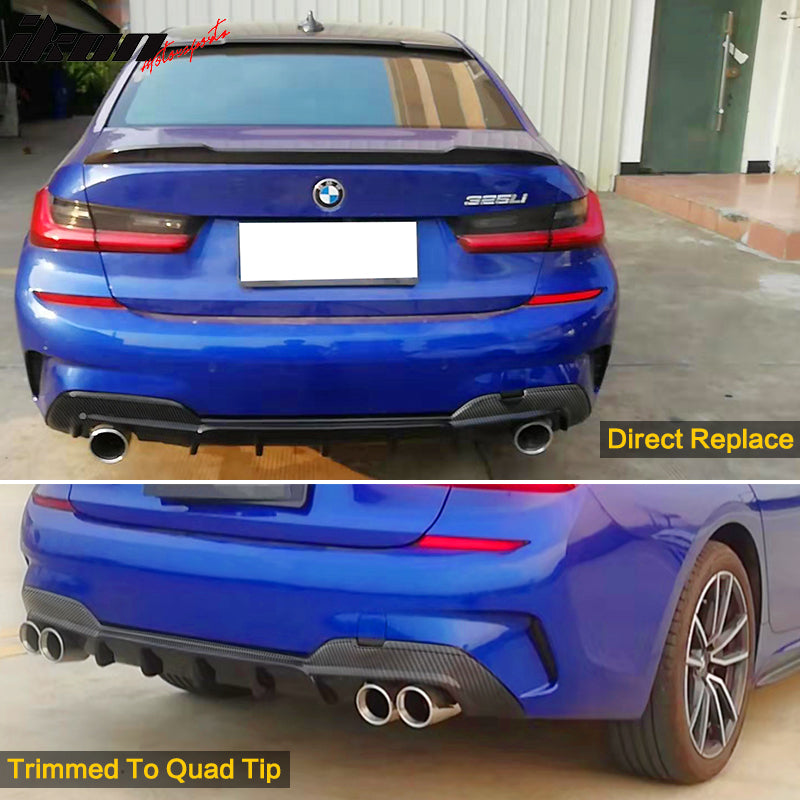 2019-2022 BMW G20 330i M Sport Rear Diffuser Bumper Lip PP