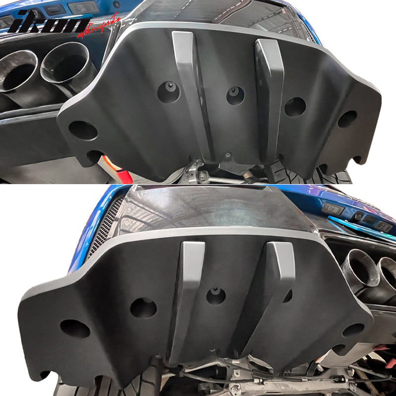 2014-2019 Chevy Corvette C7 Primer Black Rear Bumper Diffuser ABS