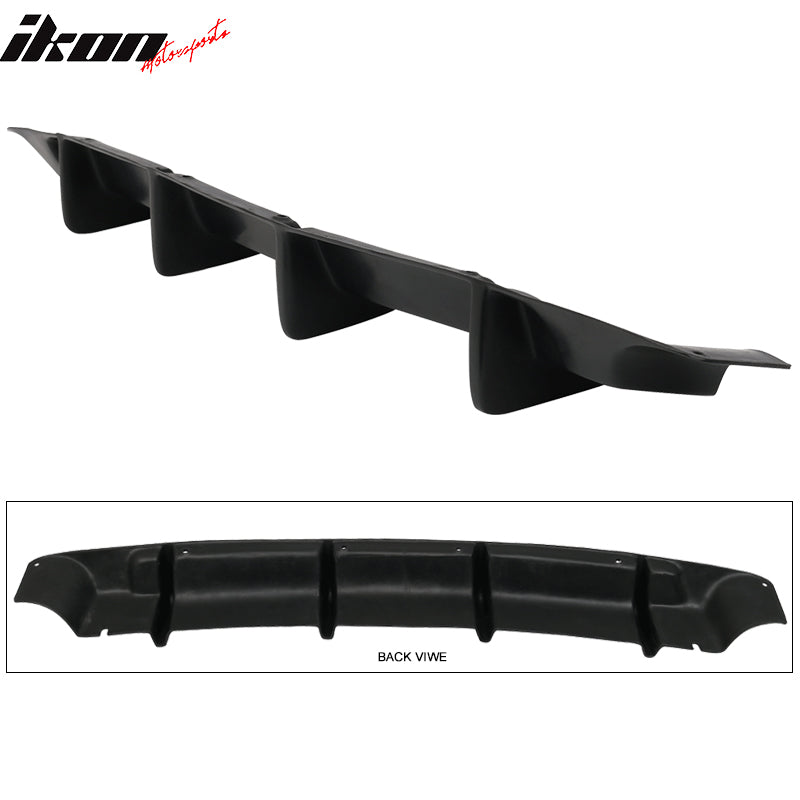 2006-2010 Dodge Charger 4 Fin Unpainted Black Rear Bumper Diffuser PU