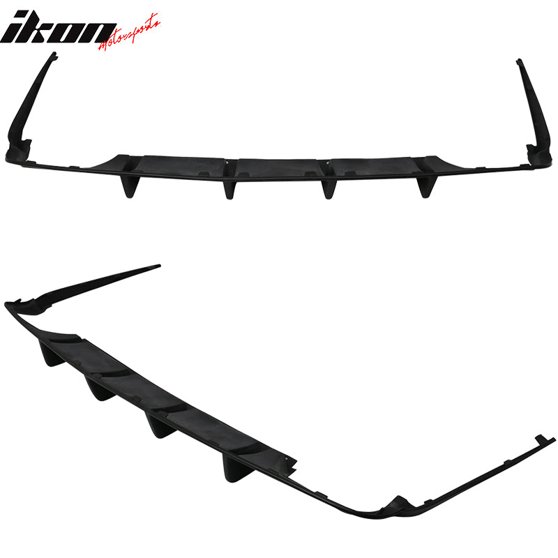 2011-2014 Dodge Charger 4 Fin Unpainted Black Rear Bumper Diffuser PU
