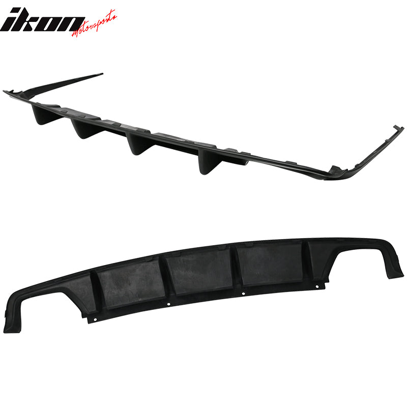2011-2014 Dodge Charger 4 Fin Unpainted Black Rear Bumper Diffuser PU