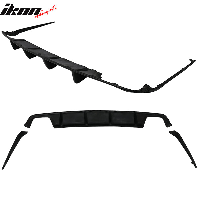 2011-2014 Dodge Charger 4 Fin Unpainted Black Rear Bumper Diffuser PU