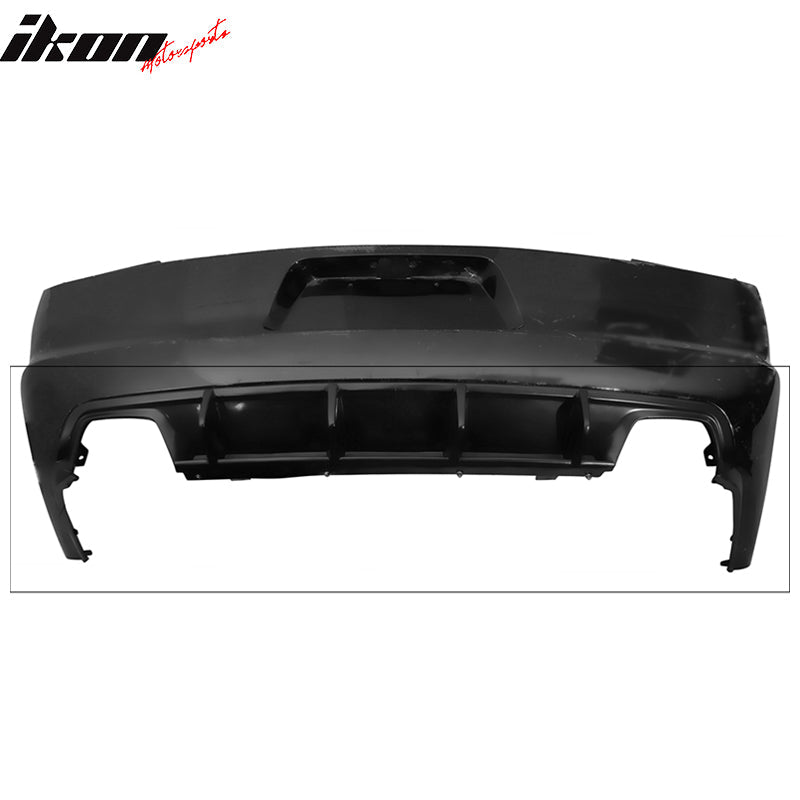 2011-2014 Dodge Charger 4 Fin Unpainted Black Rear Bumper Diffuser PU