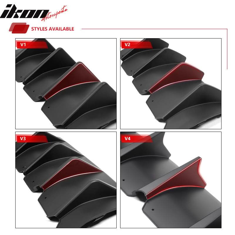 2008-2014 Dodge Challenger Front + Rear Bumper Cover + Diffuser PP