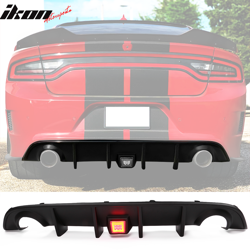 2015-2023 Dodge Charger Rear Diffuser V2 Side Lip Clear LED Brake Lamp