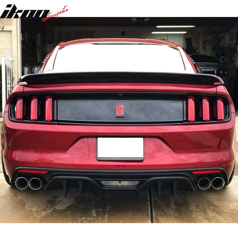 2015-2017 Ford Mustang R-Spec V2 Style Unpaint Rear Bumper Diffuser PP