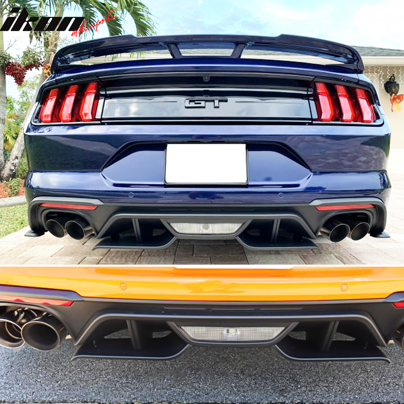 2018-2024 Ford Mustang GT Unpainted Black Rear Bumper Diffuser
