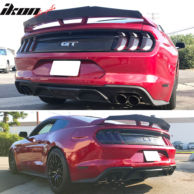 2018-2024 Ford Mustang S550 2DR Matte Black Rear Bumper Diffuser PP