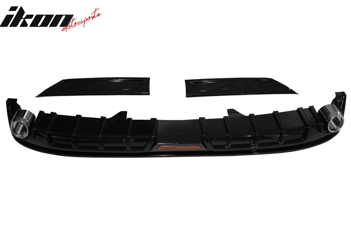 2023-2025 Honda Accord IK Style Gloss Black 3PC Rear Diffuser w/ LED