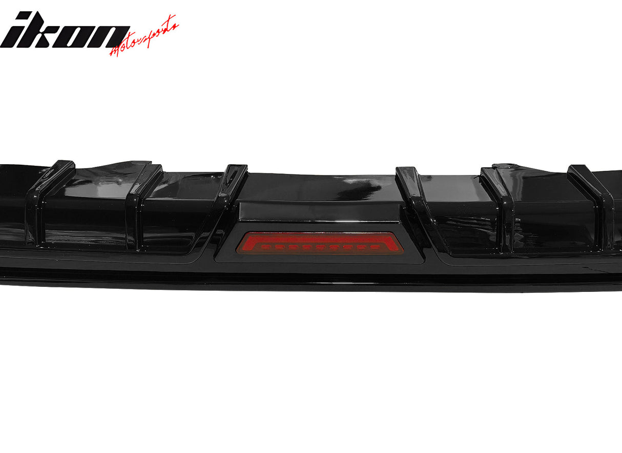 2023-2025 Honda Accord IK Style Gloss Black 3PC Rear Diffuser w/ LED