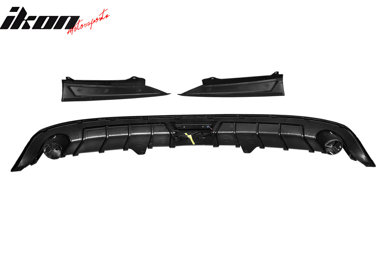 2023-2025 Honda Accord IK Style Gloss Black 3PC Rear Diffuser w/ LED