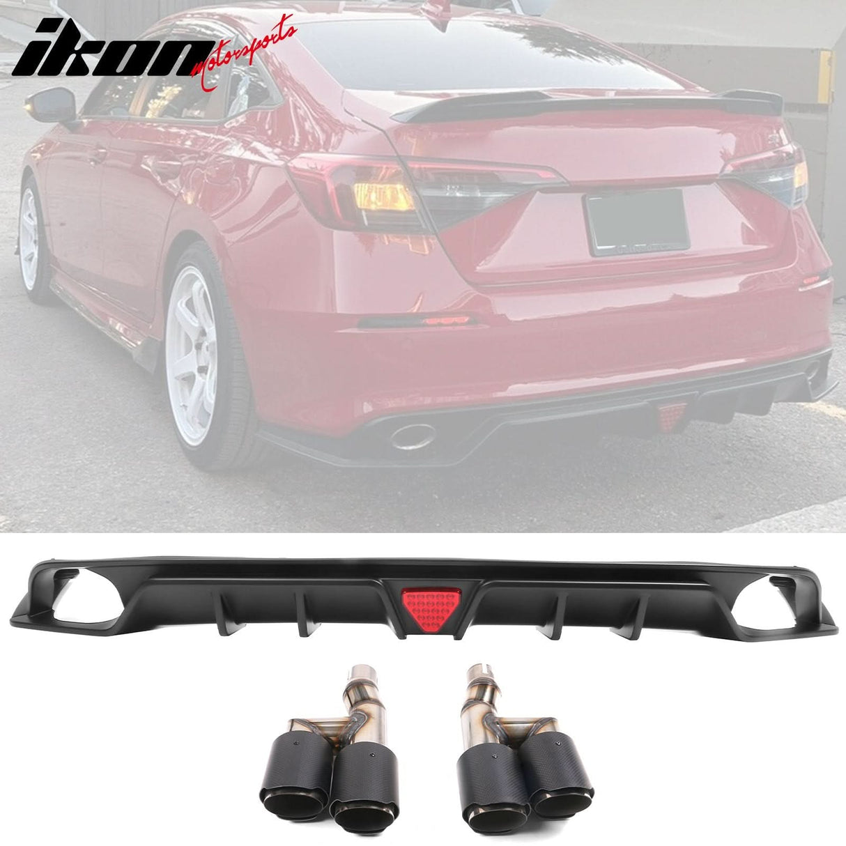 2022-2023 Honda Civic Sedan 4-Door Rear Bumper Diffuser Lip 3PC PP