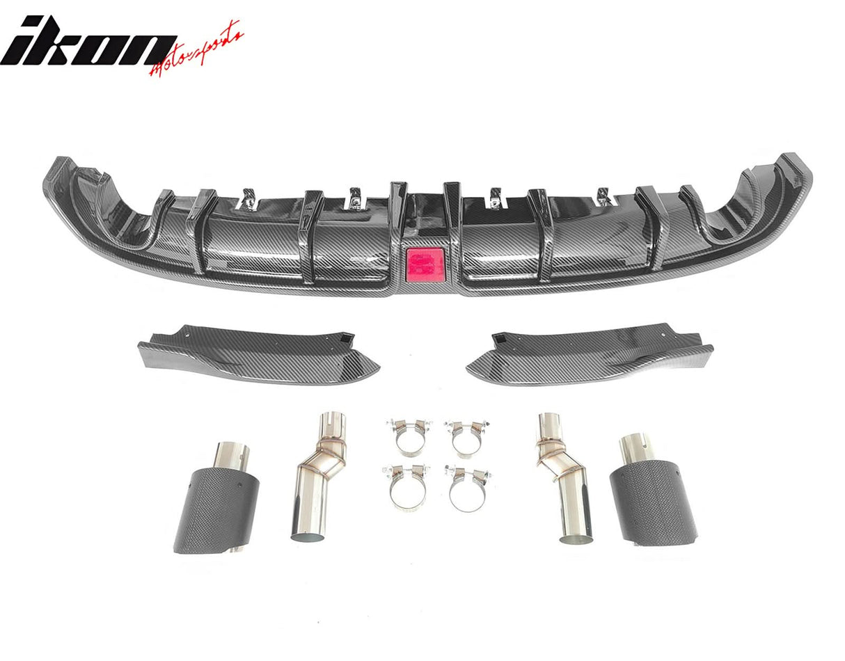 2022-2024 Civic EX/Touring/Si Sedan Gloss Rear Diffuser W/LED+Dual Tip