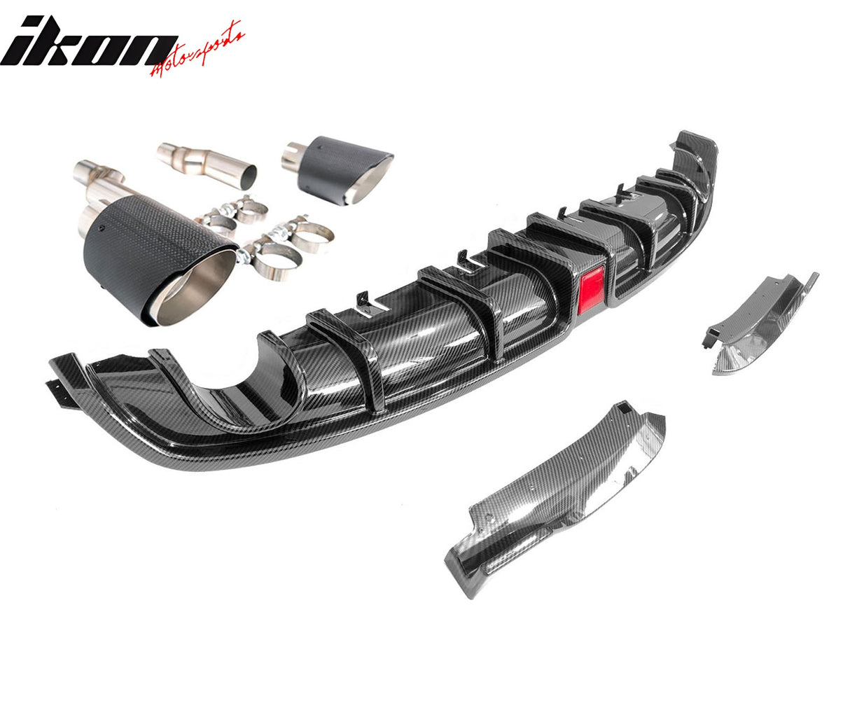 2022-2024 Civic EX/Touring/Si Sedan Gloss Rear Diffuser W/LED+Dual Tip