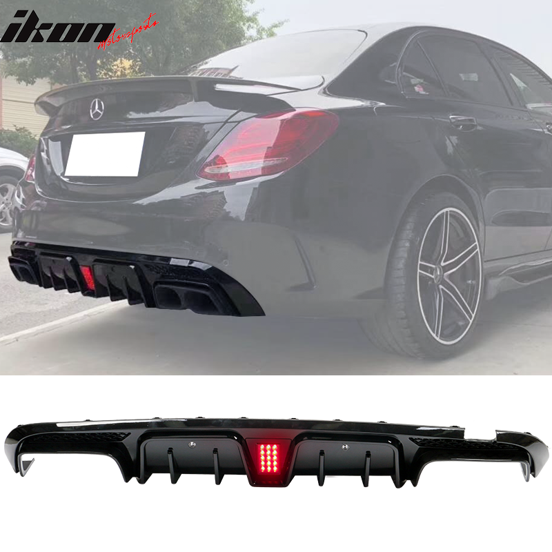 2015-2018 Benz W205 C-Class C63 AMG Gloss Black Rear Diffuser