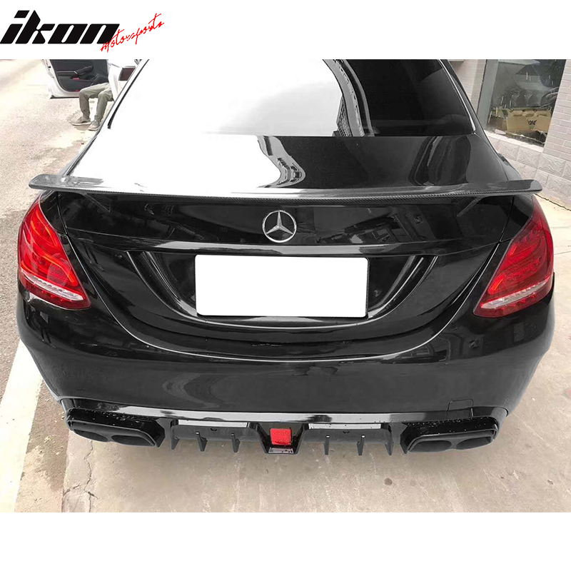 2015-2018 Benz W205 C-Class C63 AMG Gloss Black Rear Diffuser