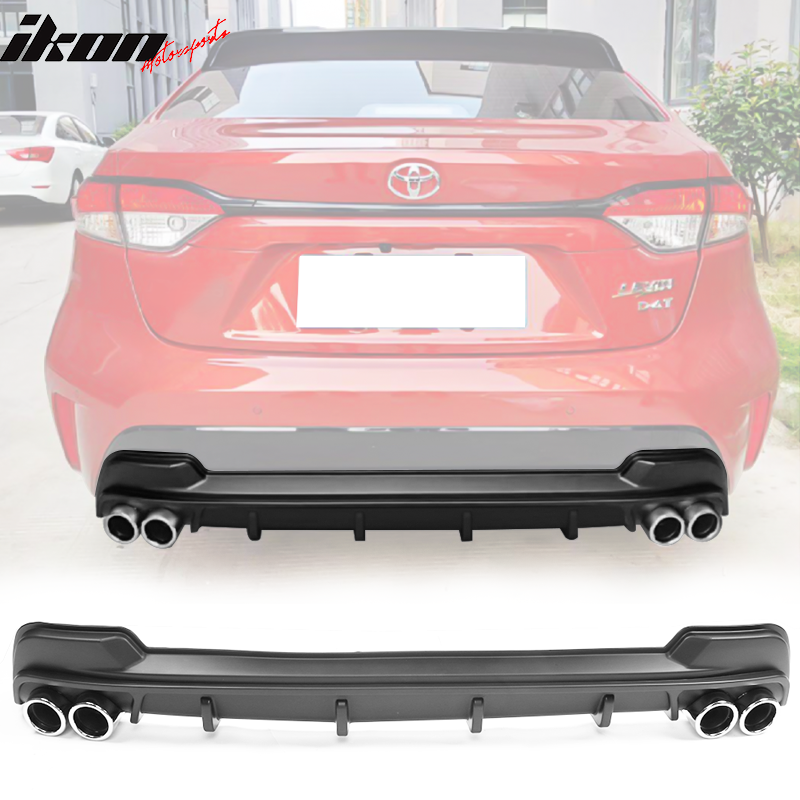 2020-2022 Toyota Corolla L LE XLE Rear Diffuser Silver Lower Trim Tips