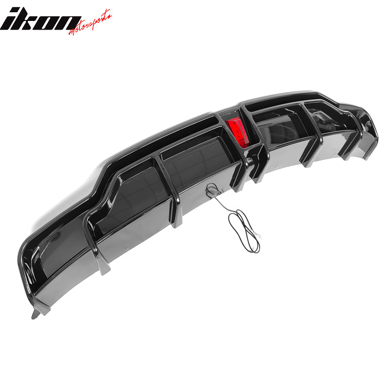 2017-2024 Tesla Model 3 IKON Style Rear Diffuser W/ LED PP