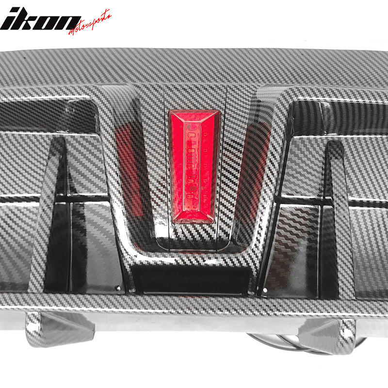 2020-2024 Tesla Model Y Rear Diffuser IKON Style W/ LED PP