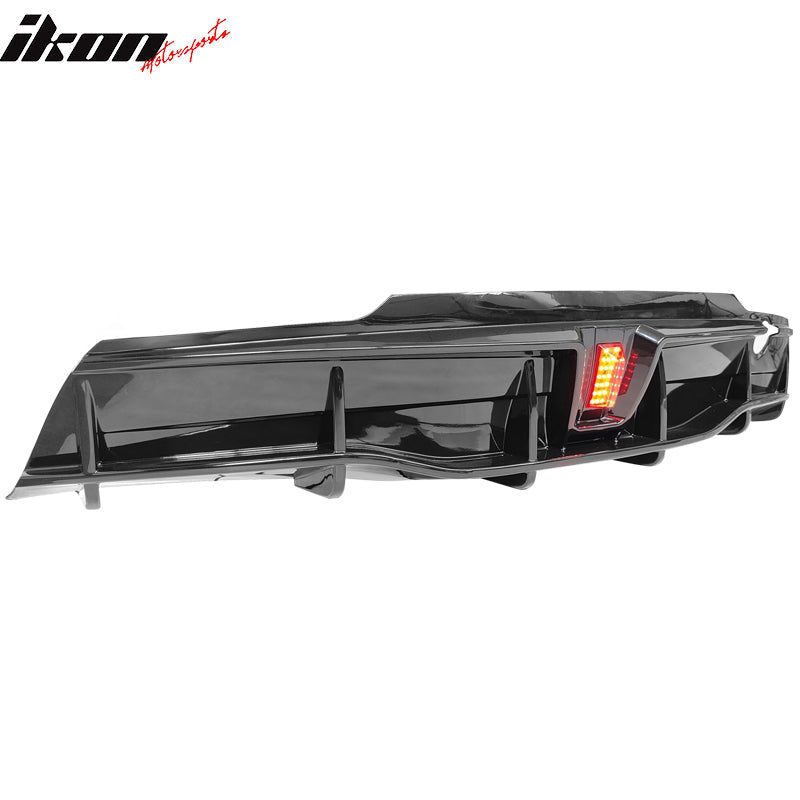 2020-2024 Tesla Model Y Rear Diffuser IKON Style W/ LED PP