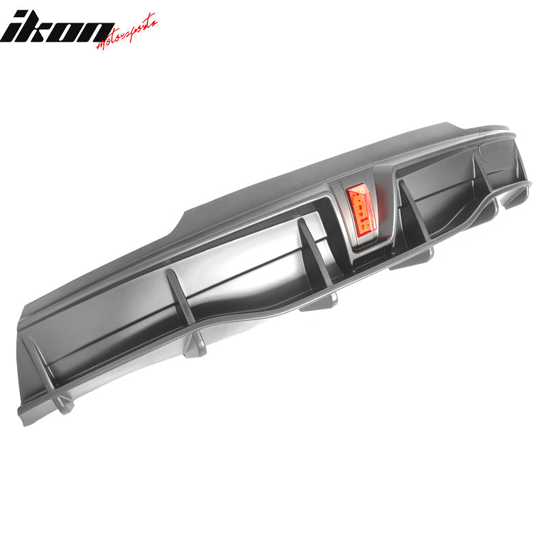 2020-2024 Tesla Model Y Rear Diffuser IKON Style W/ LED PP
