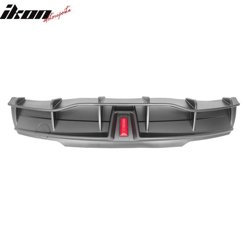 2020-2024 Tesla Model Y Rear Diffuser IKON Style W/ LED PP
