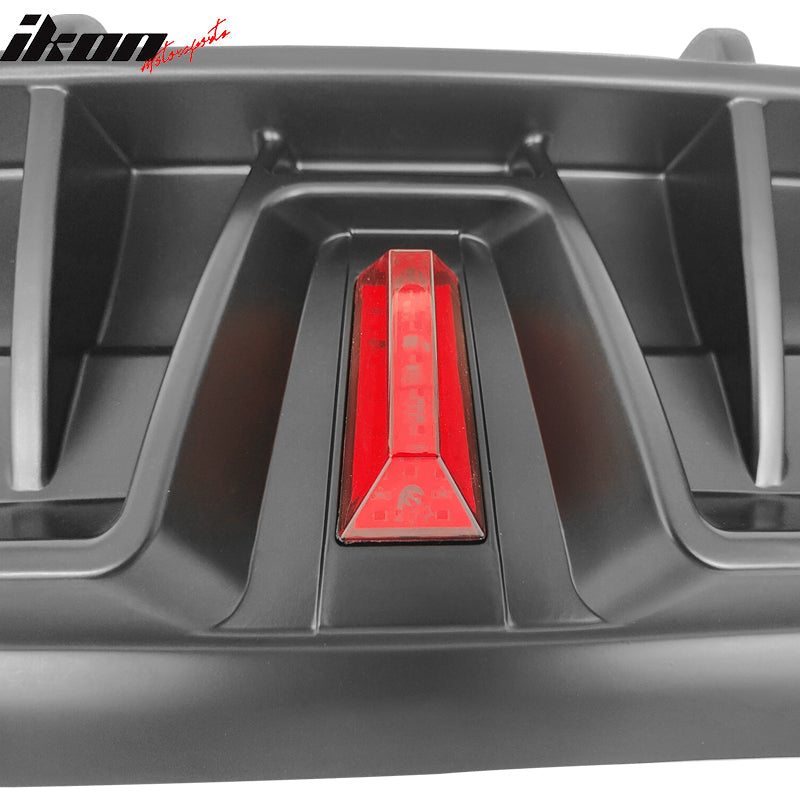 2020-2024 Tesla Model Y Rear Diffuser IKON Style W/ LED PP