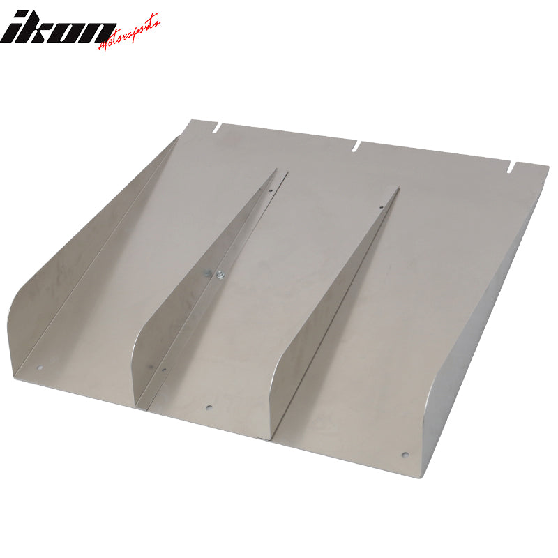 Universal 22"x21" 4 Fins Unpainted Black Rear Bumper Diffuser Aluminum