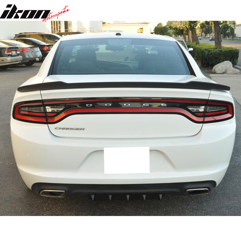 2015-2024 Dodge Charger V1 Matte Black Rear Bumper Lip Diffuser ABS