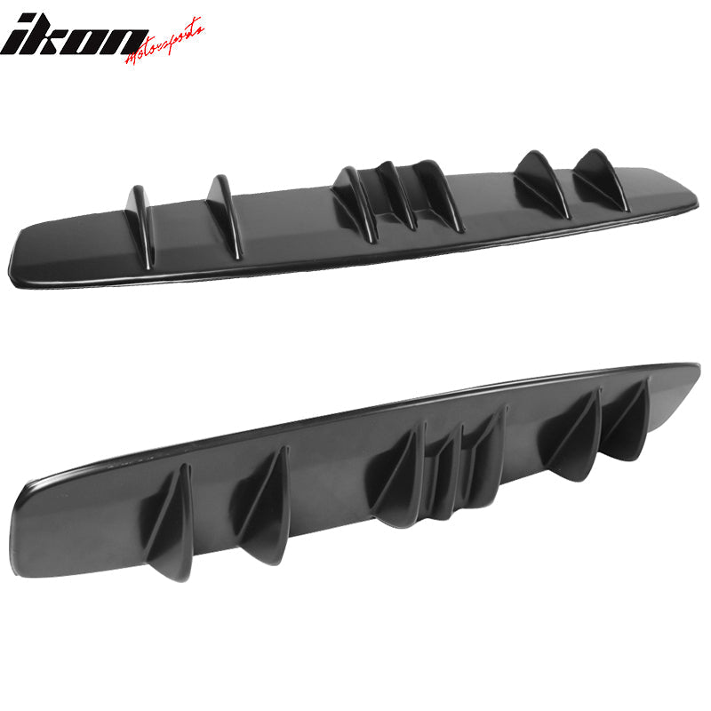 Universal V5 Style Rear Diffuser Shark Fin Kit Unpainted Black ABS