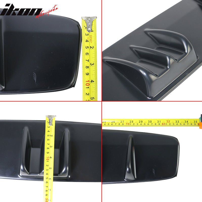 Universal V5 Style Rear Diffuser Shark Fin Kit Unpainted Black ABS