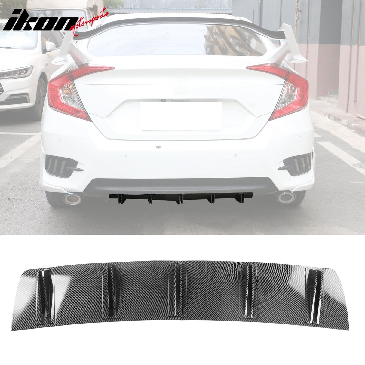 Universal Rear Bumper Diffuser Shark Fin 2PCS Design 33 PP