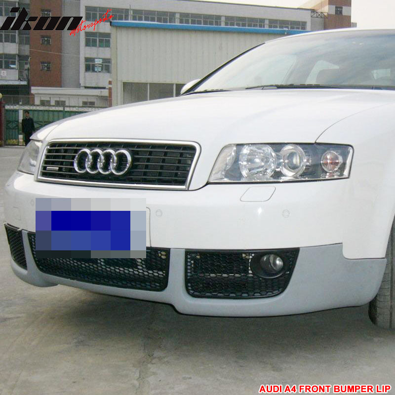 2002-2005 Audi A4 B6 V-style Unpainted Black Front Lip Splitter PU