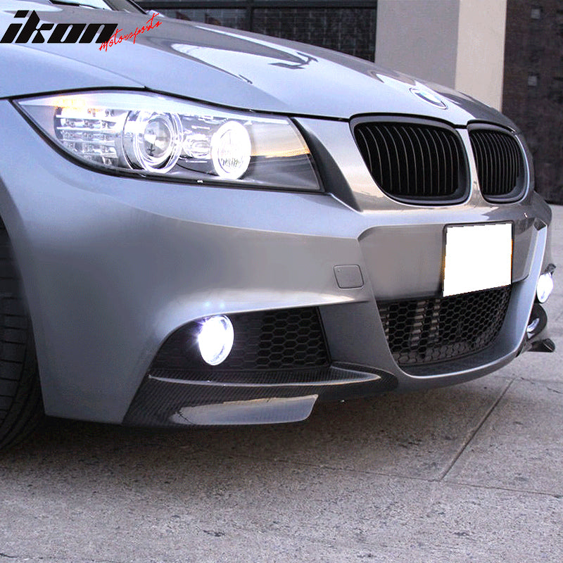 2009-2011 BMW E90 328i 335i MT Carbon Fiber Front Bumper Lip CF 2Pcs