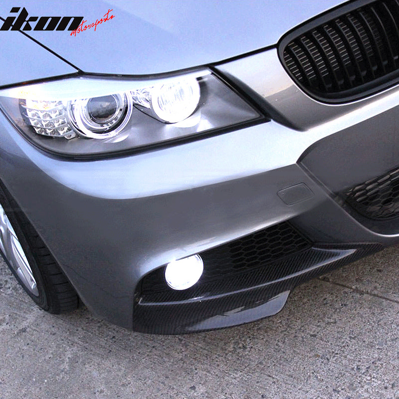 2009-2011 BMW E90 328i 335i MT Carbon Fiber Front Bumper Lip CF 2Pcs