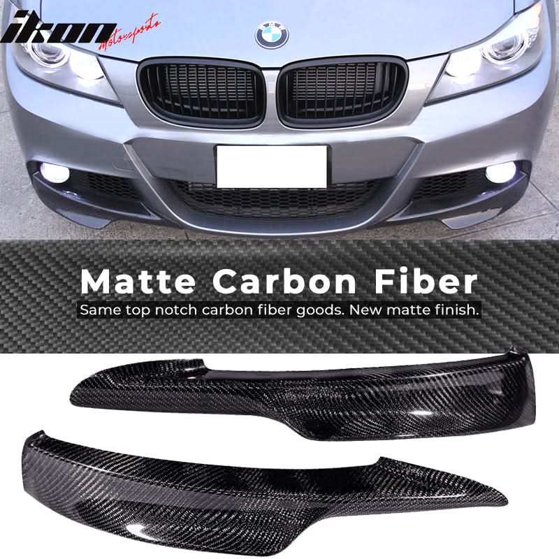 2009-2011 BMW E90 328i 335i MT Carbon Fiber Front Bumper Lip CF 2Pcs