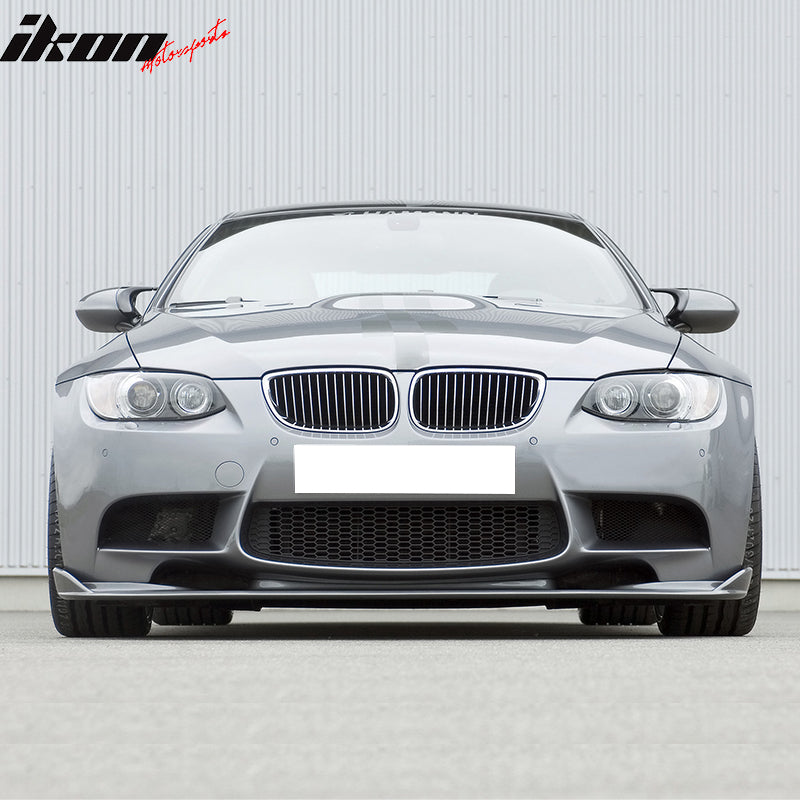 2008-2013 BMW M3 H Style Unpainted Black Front Bumper Lip Spoiler PU