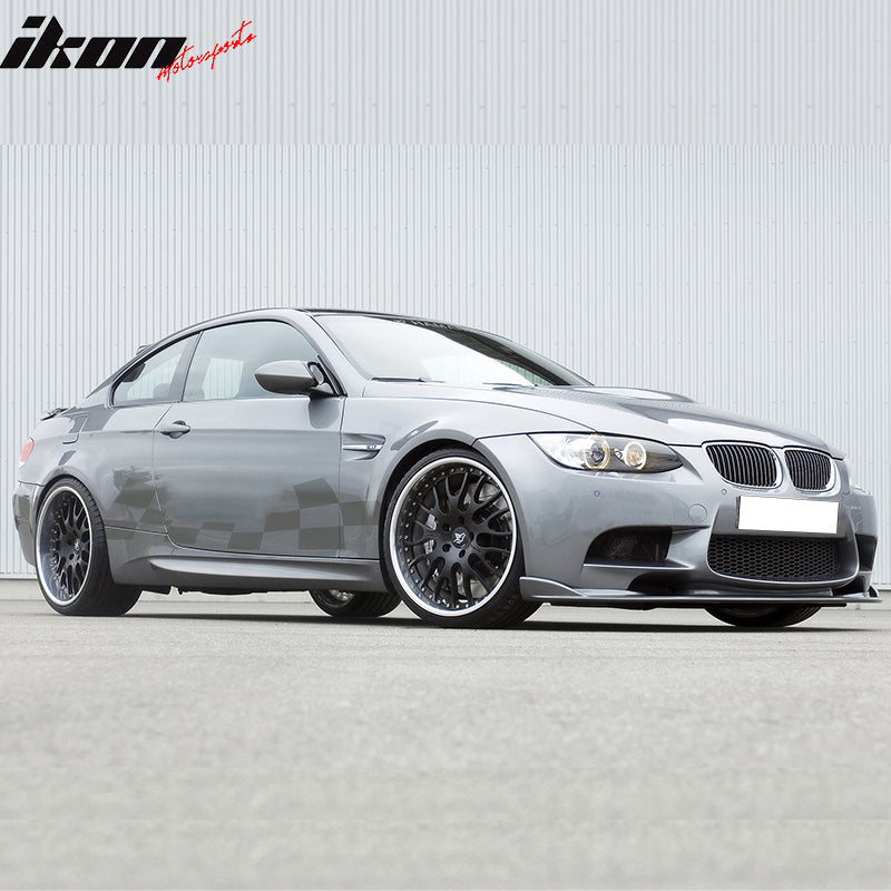 2008-2013 BMW M3 H Style Unpainted Black Front Bumper Lip Spoiler PU