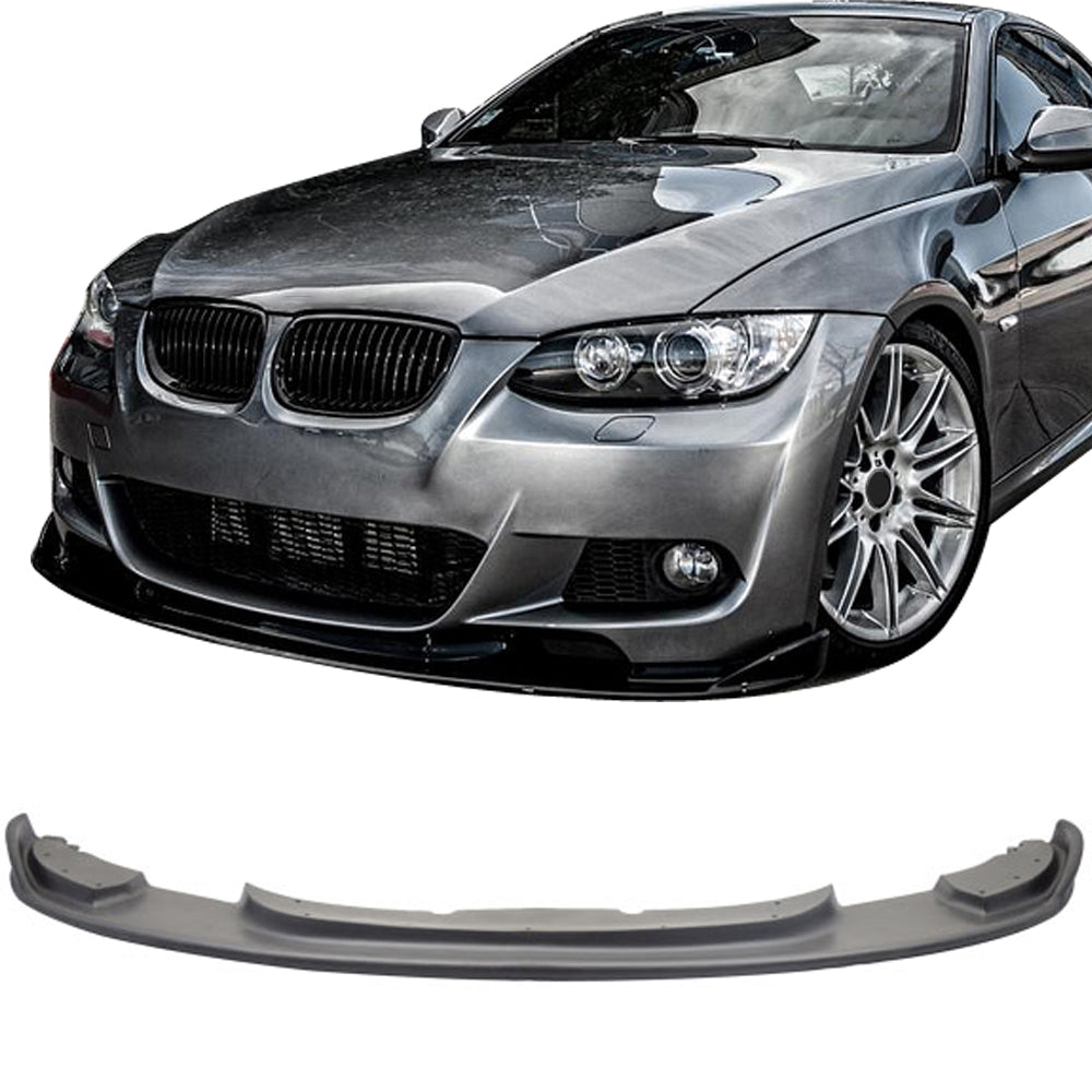 2007-2010 BMW 3-Series H style Unpainted Black Front Bumper Lip PU