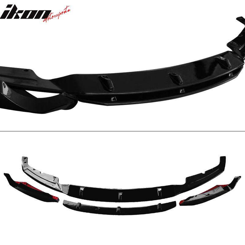 2012-2018 BMW F30 F35 M Sport 3D Gloss Black Front Lip Splitter